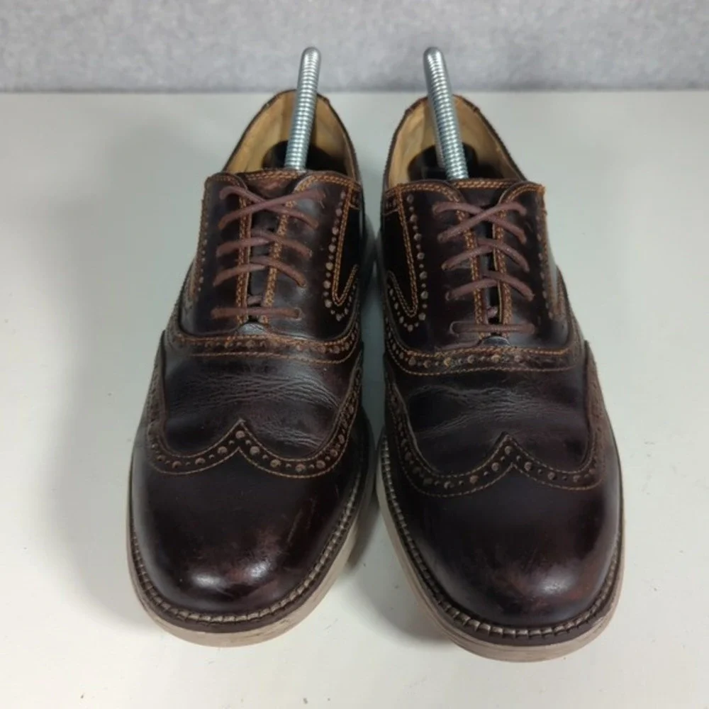 Cole Haan Grand IS Wingtip Oxfords Mens Shoes 8M White Sole Dark‎ Brown